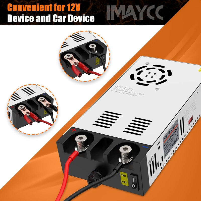 IMAYCC Diesel Heater Power Supply,110V to 12V DC Converter, AC to DC Converter 600W 50A,120V to 12V Power Supply - Image 5